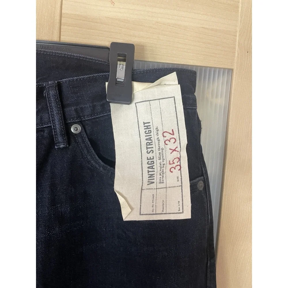 Banana Republic 35 X 32 Vintage Straight Men's Jeans Dark Wsh: NWT Preppy Casual